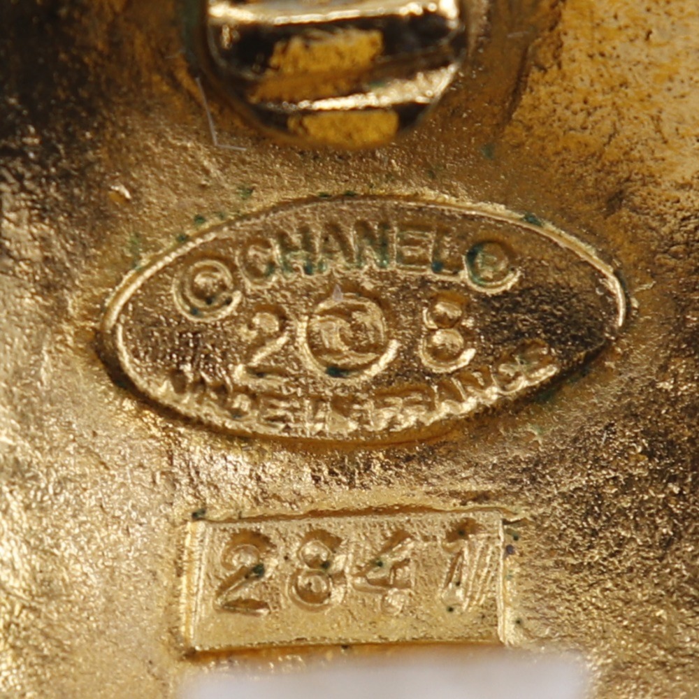 CHANEL Authentic Gold Logo Earrings - Picture 7 of 7